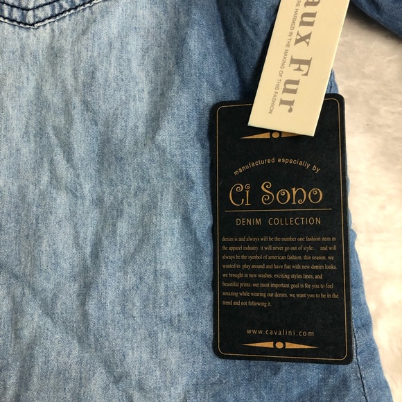 Practical Denim light blue stonewashed warm lining Women’s shirt front opening - Picture 8 of 9